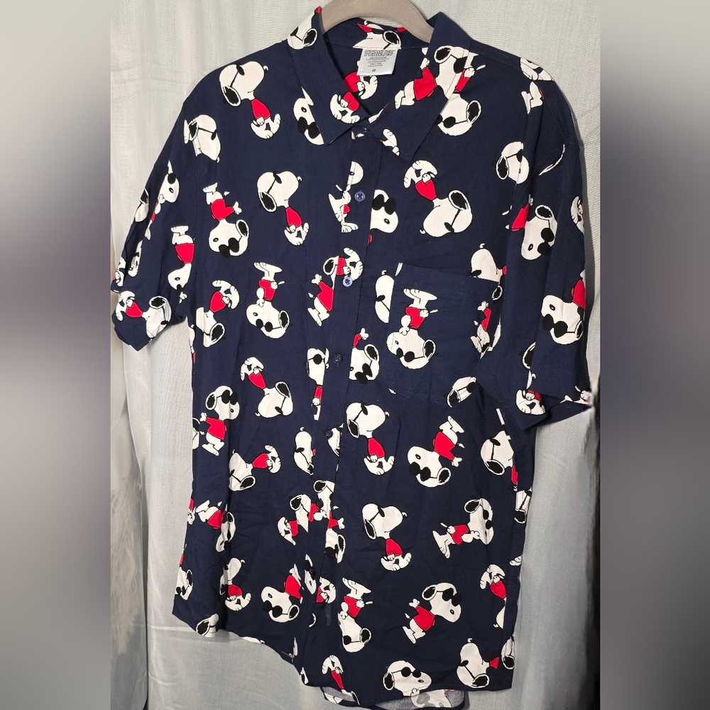 Peanuts Navy Blue Shirt with Snoopy Print